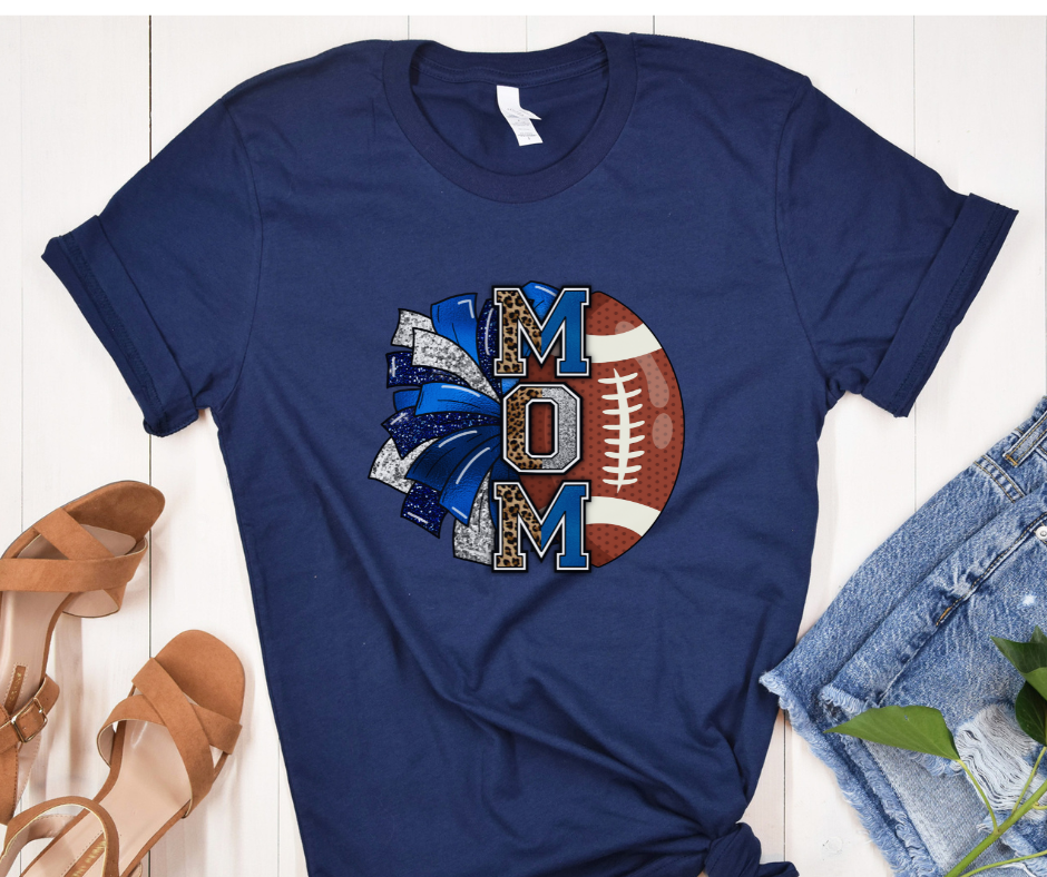 Cheer Mom Football Blue